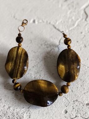 Polished Large Tiger Eye Stone Bracelet